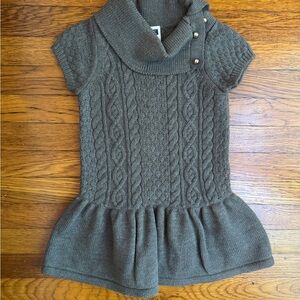 Janie and Jack Gray Cozy Knit Cable Dress with Cowl Neck - Size 2T